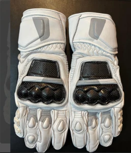 Custom made Motorbike Premium Pure White Cowhide Leather Racing Gloves - Picture 1 of 5
