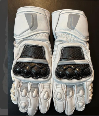 Custom made Motorbike Premium Pure White Cowhide Leather Racing Gloves - Image 1 of 4