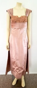 Vestido de alta costura años 50 S rubor seda satinado encaje  - Imagen 1 de 12