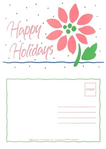 Happy Holidays Postcard, Christmas Greeting Unposted Artsy Card - Picture 1 of 1