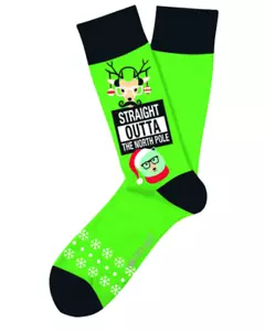 Calze unisex STRAIGHT OUTTA THE NORTH POLE renna, orso Natale - Foto 1 di 8