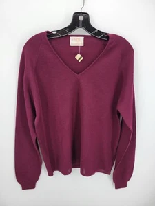 Thane Sweater Mens Medium Maroon Long Sleeve Wool Acrylic USA Made Vintage - Picture 1 of 7