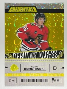 2023-24 UPPER DECK CREDENTIALS KEVIN KORCHINSKI DEBUT TICKET YELLOW ROOKIE #145 - Bild 1 von 3