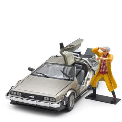 Sunstar 1:18 Back to the future Ⅰ Ⅱ Ⅲ Time machine Fly Diecast Car model gift - Image 1 of 4