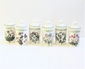 Set of 6 Portmeirion Botanic Garden Porcelain Spice Jars - NEW - Picture 1 of 1