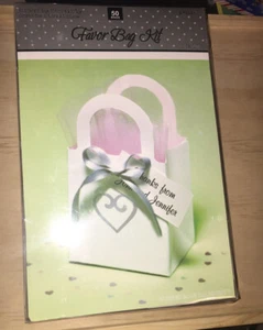 Amscan 340328 Weiß Herz Geschenktasche Set 50 Beutel - Bild 1 von 2