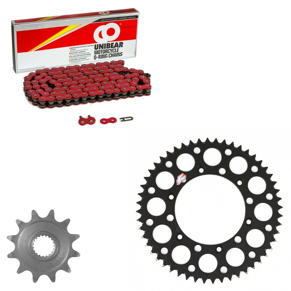 KAWASAKI KX500 ROJO 87-04 Kit de cadena de alta resistencia y piñón negro Renthal Motox Foto 1 de 1
