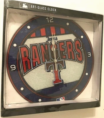 Texas Rangers 2016 Memory Company MLB AL New Art-Glass Wall Quartz Clock 11" - Image 1 of 2