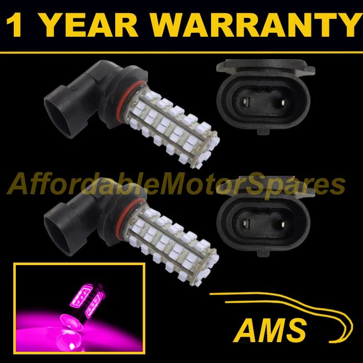 2X HB3 9005 PINK 60 LED FRONT MAIN HIGH BEAM LIGHT BULBS CAR KIT XENON MB500801 - Image 1 of 1