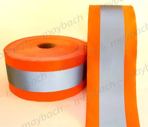 TELA DE MATERIAL REFLECTANTE cinta cosida / 4 1/2" ANSI II - Naranja de Seguridad - Imagen 1 de 1