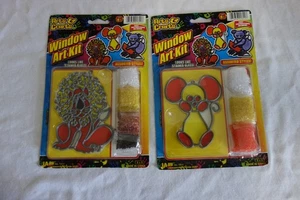 2  Bake It Stained Glass Suncatcher Vintage Arts Crafts Lion Mouse - Picture 1 of 2