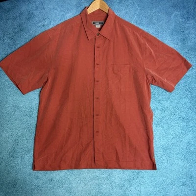 Vintage Quiksilver Mens Size  L Short Sleeve Shirt Terracotta Y2K Single Stitch - Image 1 of 4