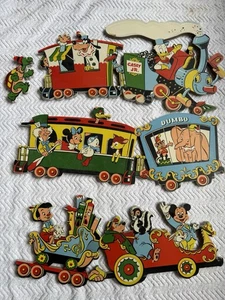 Vintage Disney 1950s Casey Jr. Train Hanging Decor Goofy Donald Mickey - Picture 1 of 12