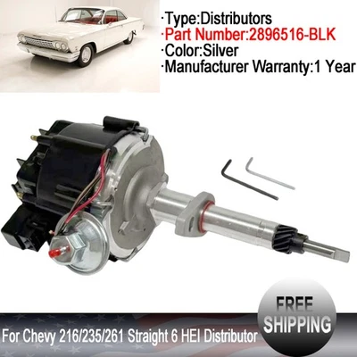 New Speedway Motors HEI Distributor 2896516-BLK For Chevy 216/235/261 Straight 6 - Imagem 1 de 4