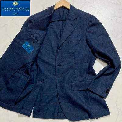Isaia Men Jacket Rosario h Tailored Cashmere Blend Navy Check L Limited Edition - Image 1 of 4