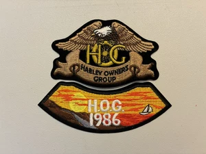NOS RARE 1986 HOG Harley Davidson Owners Group Notched Patch Badge Eagle Lot - Bild 1 von 2