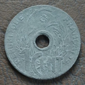 Indochine 1 Cent 1940 Zinc - Picture 1 of 2