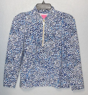 Lilly Pulitzer Niñas Jóvenes XL 12-14 Pullover 1/4 Cremallera Canguro Bolsillo Sudadera Foto 1 de 4
