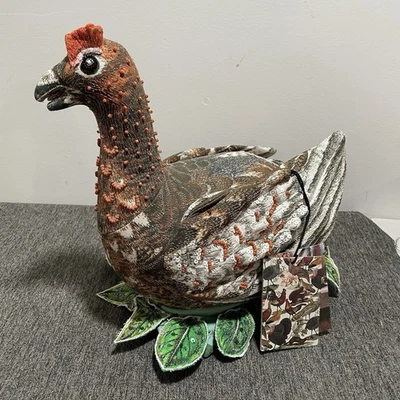 Almohada John Derian Target 2025 en forma de otoño urogallo con cuentas 16"X8" nueva con etiquetas Acción de Gracias Foto 1 de 4