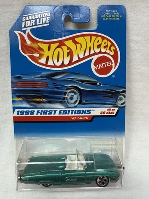Hot Wheels 1998 primeras ediciones '63 T-Bird #644 ** DE COLECCIÓN ** RUEDAS DE 5 PUNTOS ** Foto 1 de 4