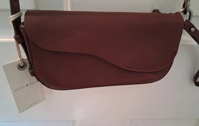 Lucky Brand  NWT Phone Purse Brown Pebbled Leather Crossbody Wristlet - Image 1 of 4