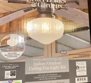 Better Homes & Gardens Indoor/Outdoor Ceiling Fan Light Kit Frosted Globe New!! - Picture 1 of 1