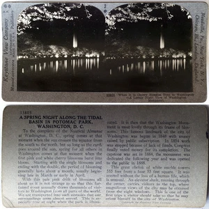 Keystone Stereoview Washington Monumenent D C at Night From 600/1200 Card Set #2 - Picture 1 of 2
