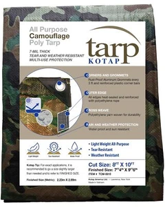 Kotap TCM-0810 Camouflage Waterproof All-Purpose Multi-Use 7-Mil Poly Tarp Cut - Picture 1 of 9