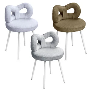 Vanity Stool Makeup Chair Dressing Table Seat Bedroom with Bow-knot Backrest - Picture 1 of 16