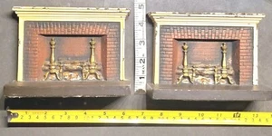 Altes Paar Kamin Herd Kaminszene Buchstützen schwere Filzböden Gusseisen - Bild 1 von 15