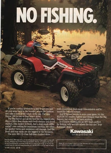 1989 Kawasaki Bayou 4x4 ATV No Fishing Four Wheeler Red Print Ad - Picture 1 of 2