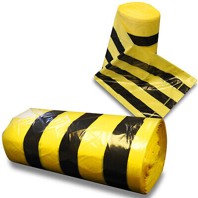 RE-GEN Clinical Waste Disposal Tiger Stripe Sacks Yellow, 70ltr, 1 Roll, 50 Bags • 11.29£