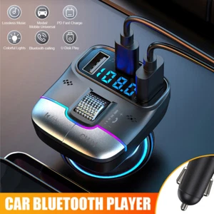 Wireless Bluetooth Car FM Transmitter USB PD Charger MP3 Player Handsfree Kit - Picture 1 of 14