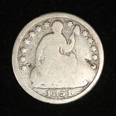 1851 Seated Liberty Half Dime                                       TQRAW1409/BN Cover
