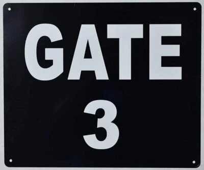 BUILDINGSINGS.COM GATE #3 Sign (Black, Rust Free Aluminum 10X12)-REF24-1027