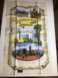 Asciugamano da tè cucina Kay Dee stampe a mano 100% puro lino CITY OF ANGELS NUOVO - Foto 1 di 10
