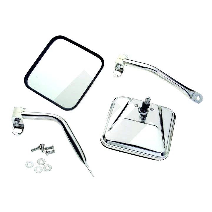 Stainless Steel Mirror Kit for Jeep CJ5 CJ6 CJ7 CJ8 Wrangler YJ 1955-95  RT30001 - Image 1 of 2