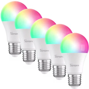 5PCS SONOFF Smart LED Light Bulb WIFI A60 E27 9W 806LM 220V Dimmable APP Control - Picture 1 of 6