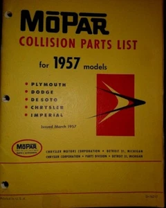 1957 MoPar; C.P.D.DeS. COLLISION PARTS CATALOG ORIGINAL MOPAR BOOK - Picture 1 of 4