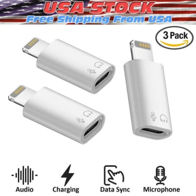 3*USB Type C Female to iOS Male Adapter For iPhone 14/13/12/11/XR/XS/SE 3 - Image 1 of 4