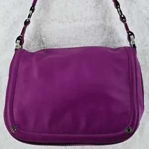 ANTONIO MELANI Purple Smooth Leather Shoulder Bag Silver Hardware - Picture 1 of 17