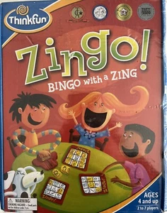 Game Zingo! Bingo with a Zing - Ages 4+ Have Fun & Learn - ThinkFun - New Sealed - Picture 1 of 3