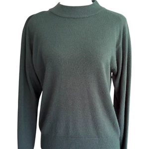 Vintage Sag Harbor Sweater Women's small forest green Acrylic Mock Neck Pullover - Picture 1 of 8