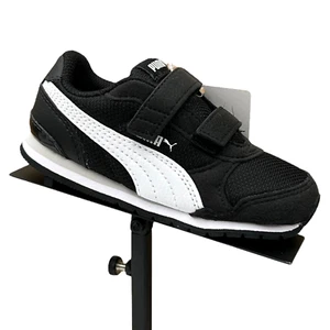 Puma Toddler Boy's/Girl's Slip-on Sneakers Size 9 Black/White Lightweight Shoes - Picture 1 of 13