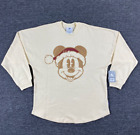 Spirit Jersey Sweater Adult Medium Disney World Beige Mickey Sequined Holiday M