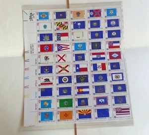 Full Sheet of 50 United States 13 Cent Bicentennial State Flag Stamps (MNH) - Picture 1 of 2