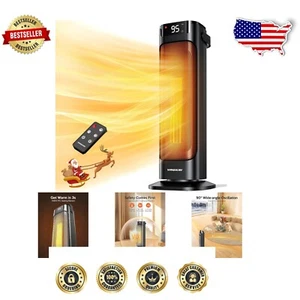 Quiet Indoor Ceramic Heater with Adjustable Thermostat - Perfect for Bedrooms - Picture 1 of 10