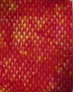 Batik Multi Red Yellow Raindrops 100% Cotton Fabric 1 yard - Picture 1 of 2