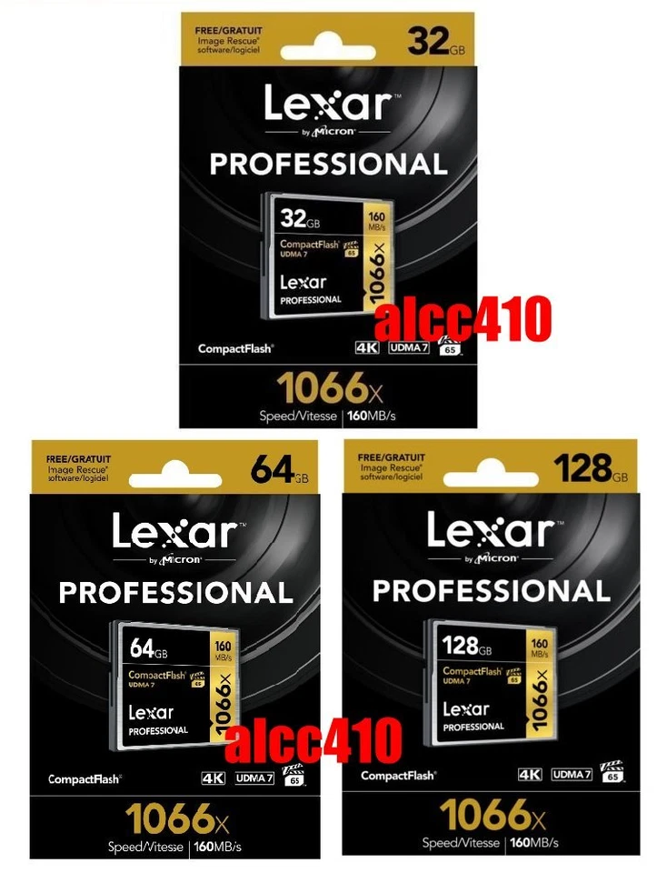 Lexar Professional 32GB 64GB 128GB CF Compact Flash Memory Card 1066x 160MB/s 4K - Image 1 of 1