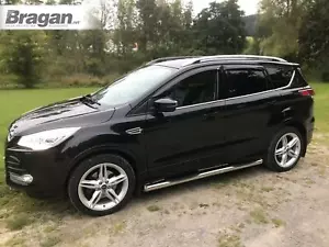 Barras laterales - extremos cónicos + almohadilla de 4 pasos para adaptarse a Ford Kuga 2016-2019 acero inoxidable - Imagen 1 de 5